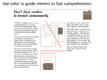 Use color to guide viewers to fast comprehension.