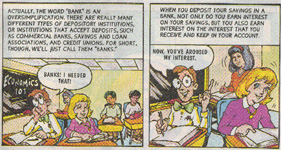 cartoon image in bright, humorous style